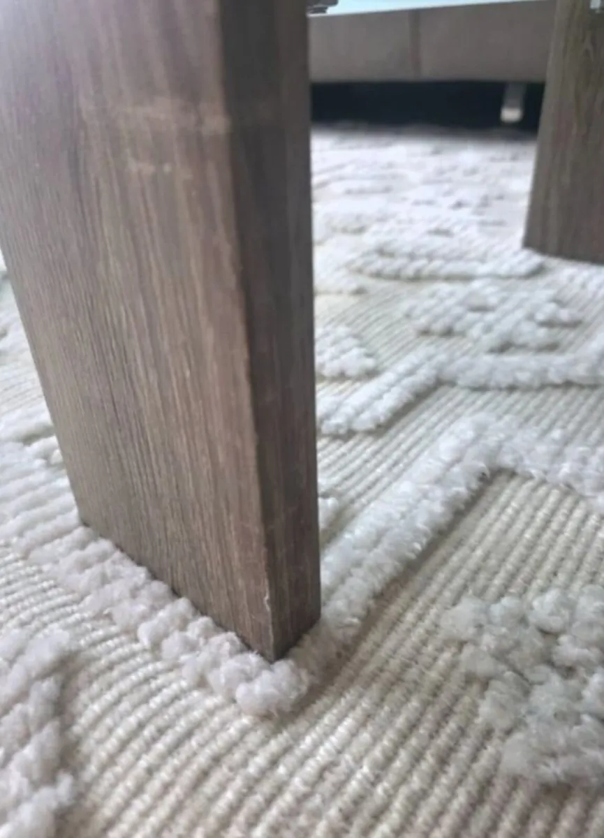 Walnut glass coffee table - Image 2