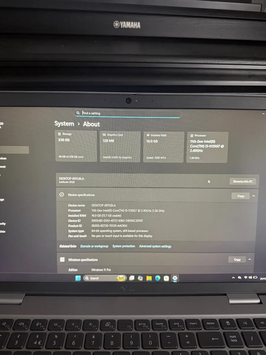 Dell Latitude 5520 Laptop i5/16GB/256SSD/FHD - Image 3