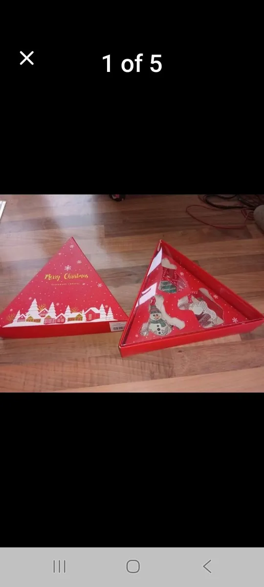 3 PACK TIPPERARY CRYSTAL CHRISTMAS DECORATIONS - Image 1