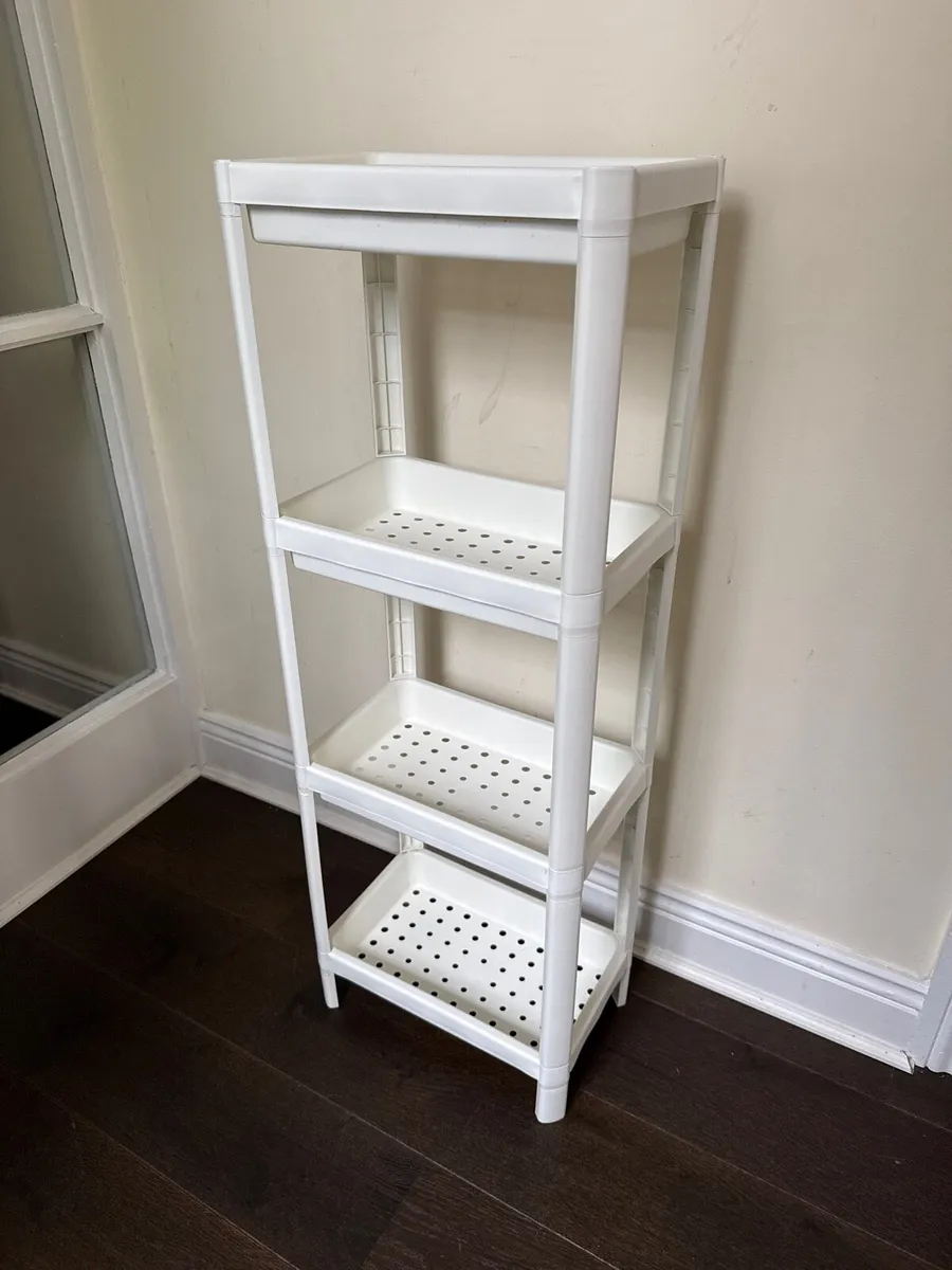 Free White Plastic Shelving Unit - Image 1