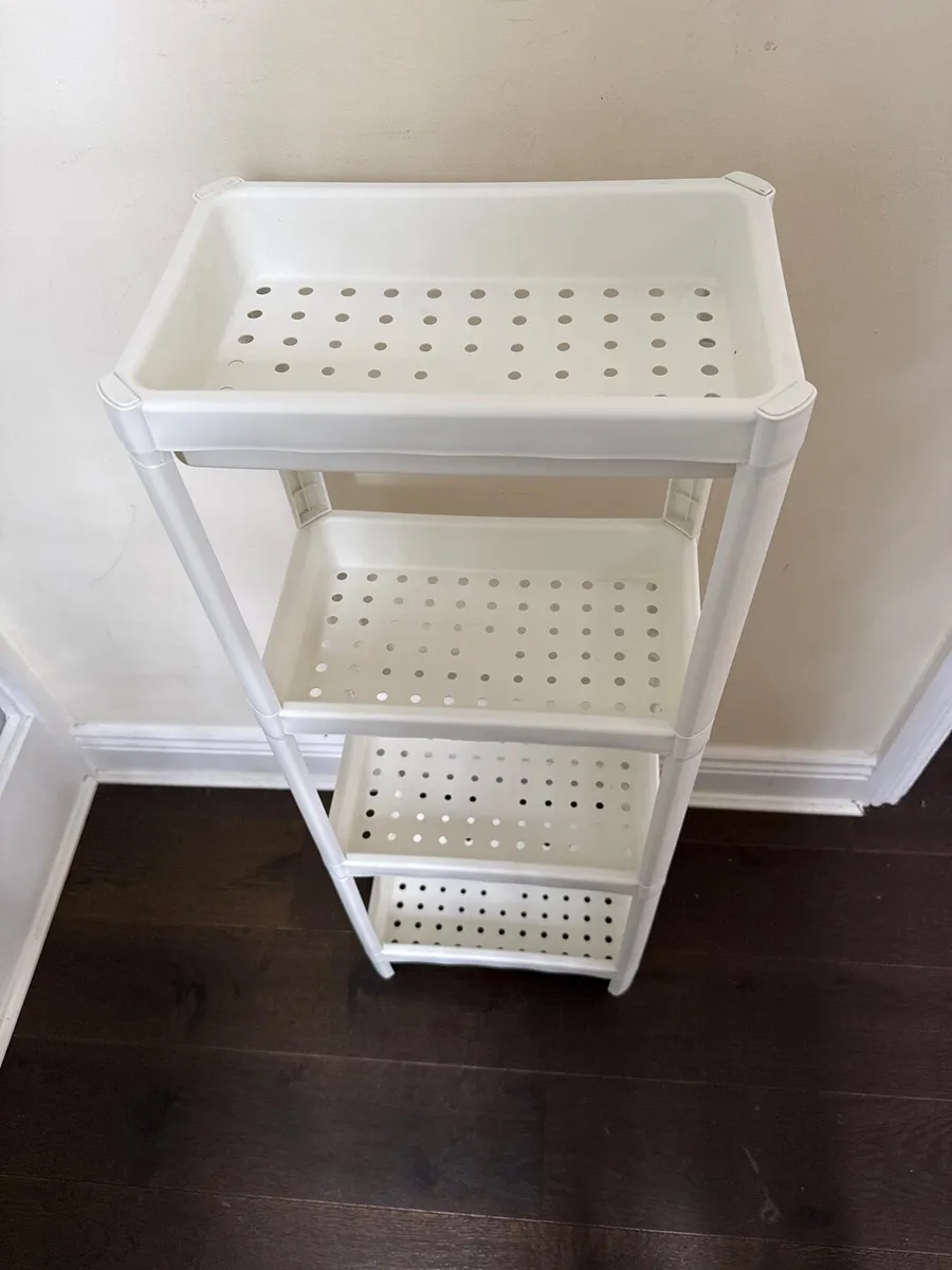 Free White Plastic Shelving Unit - Image 2