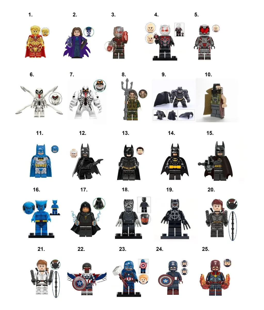 Super Hero Minifigures Compatible Marvel DC (A-D) - Image 1