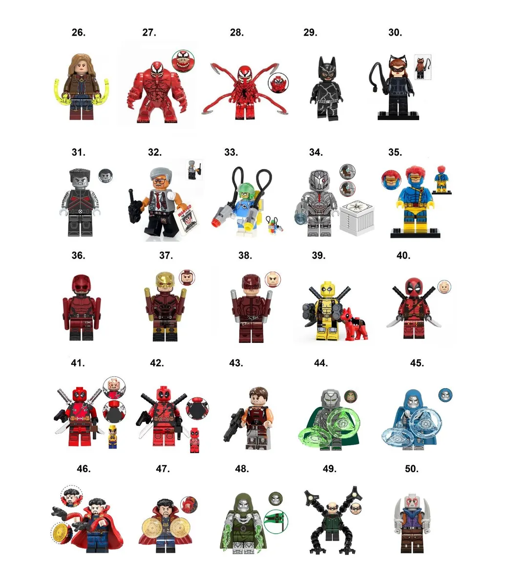 Super Hero Minifigures Compatible Marvel DC (A-D) - Image 2