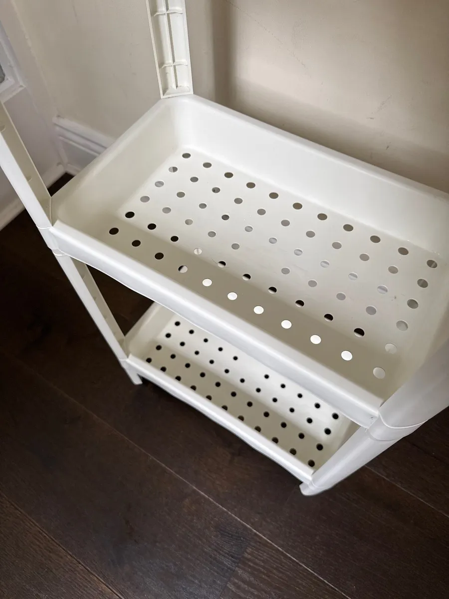 Free White Plastic Shelving Unit - Image 3