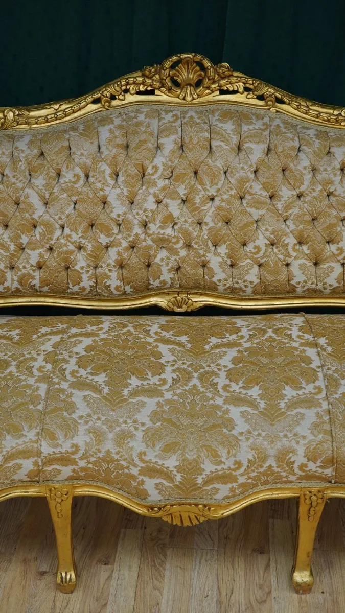 Gilded Rococo Settee - Image 4