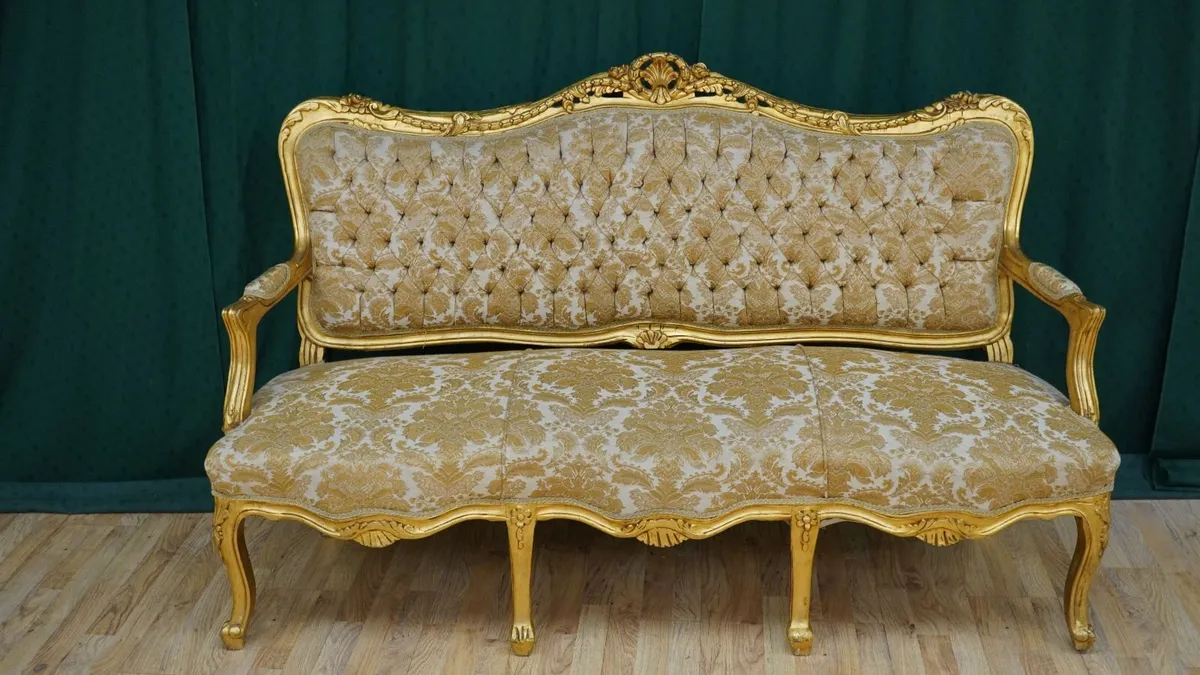 Gilded Rococo Settee - Image 2