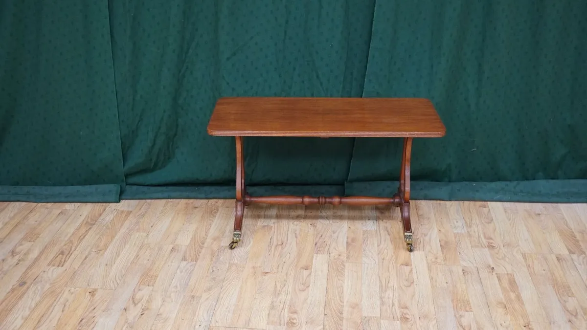 Regency-Style Mahogany Lyre-End Side Table - Image 1