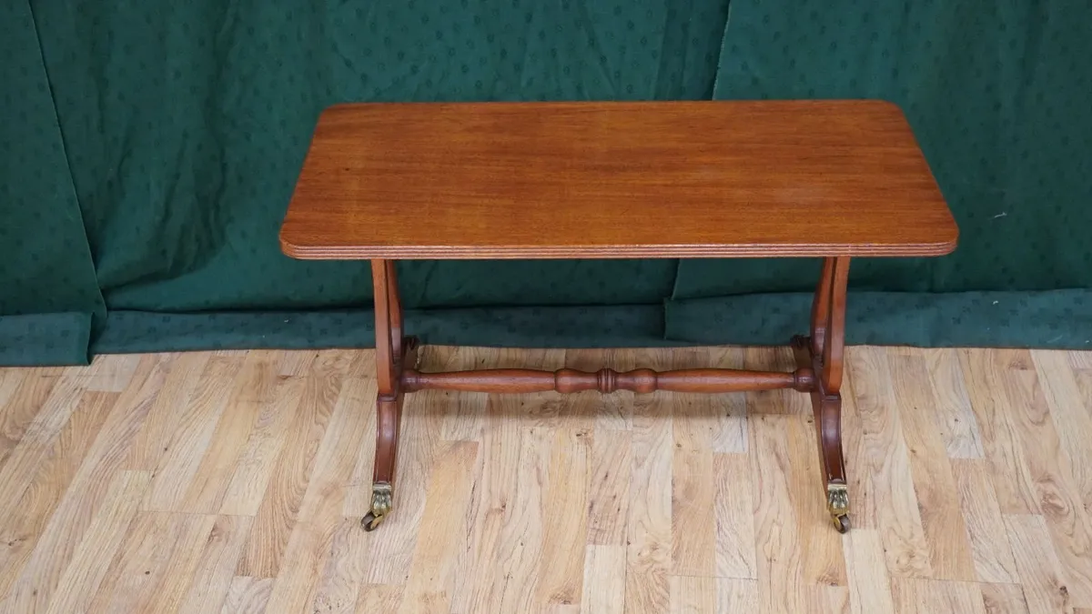 Regency-Style Mahogany Lyre-End Side Table - Image 2