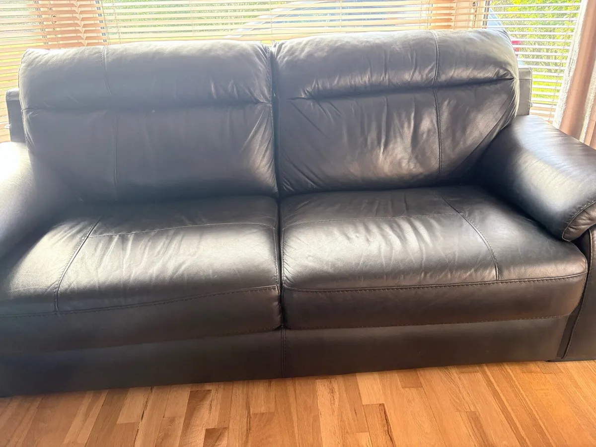 Leather 3 seater sofa - Image 1