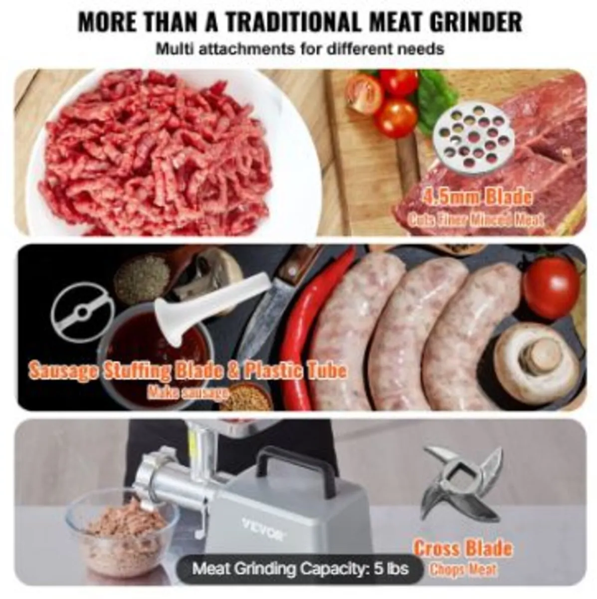 Electric Meat Grinder, 5 Lb/Min Capacity - Image 4