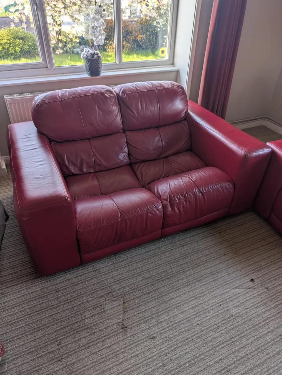 Real Leather Sofa Set - Image 2