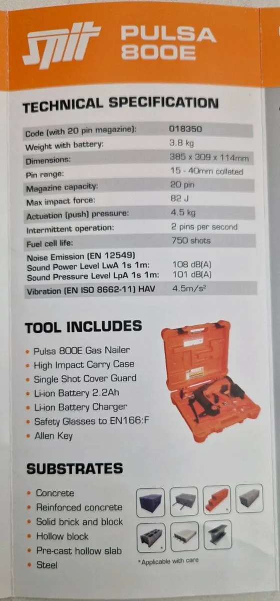 Spit Pulsa 800E nail gun - Image 2