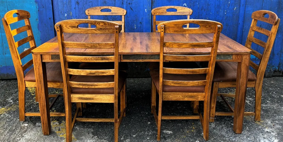 Oak Table & Chairs - Image 1