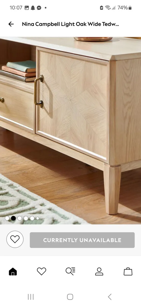 Nina Campbell Tedworth Oak TV Unit up to 60 inch - Image 2