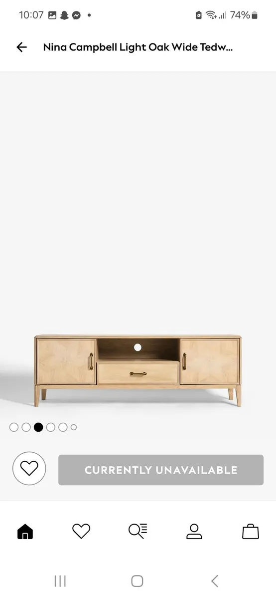 Nina Campbell Tedworth Oak TV Unit up to 60 inch - Image 3