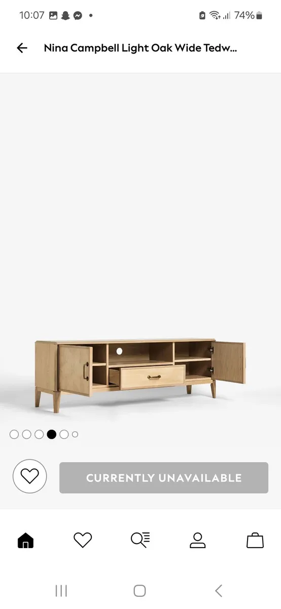 Nina Campbell Tedworth Oak TV Unit up to 60 inch - Image 4