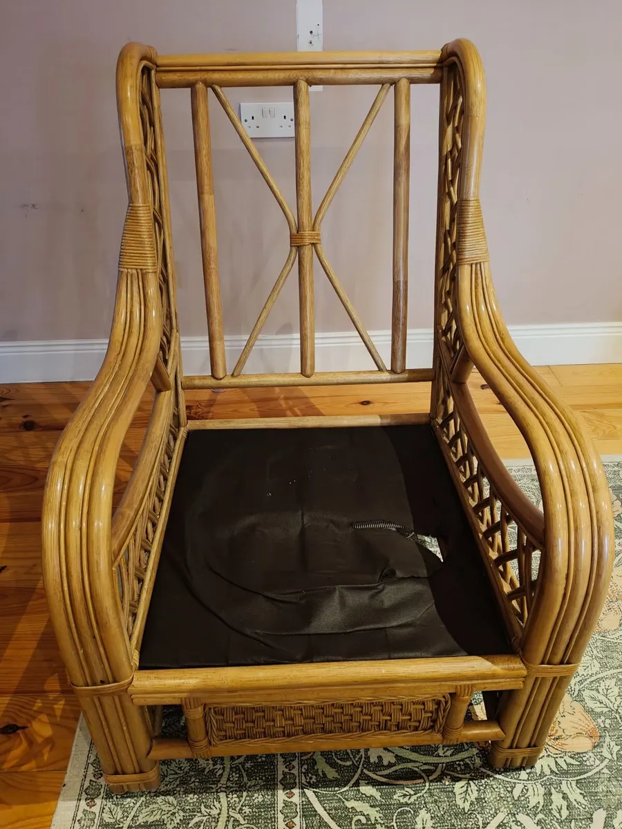 Vintage style bamboo lounge chair - Image 1