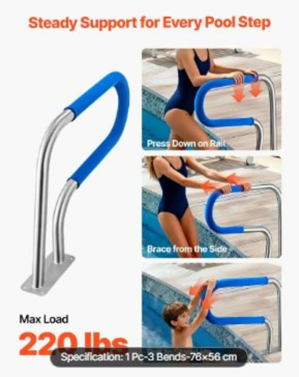 Pool Rail, 78.8 x 55.8 cm Pool Handrail - Image 4