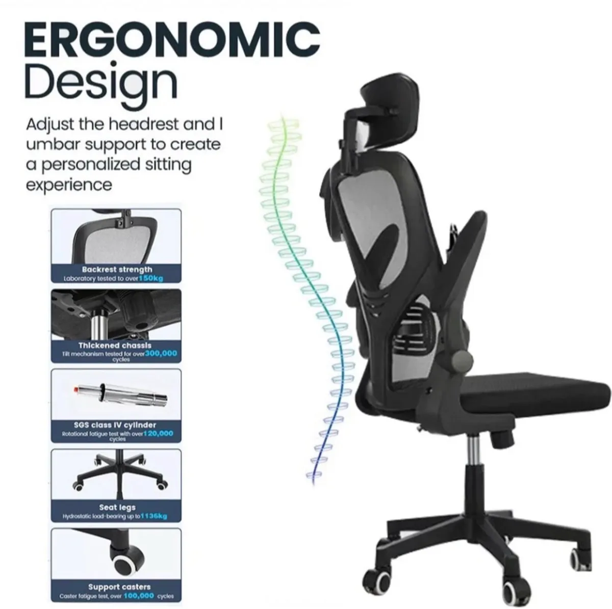 Adjustable Executive Office Chair wth Headrest NEW - Image 3