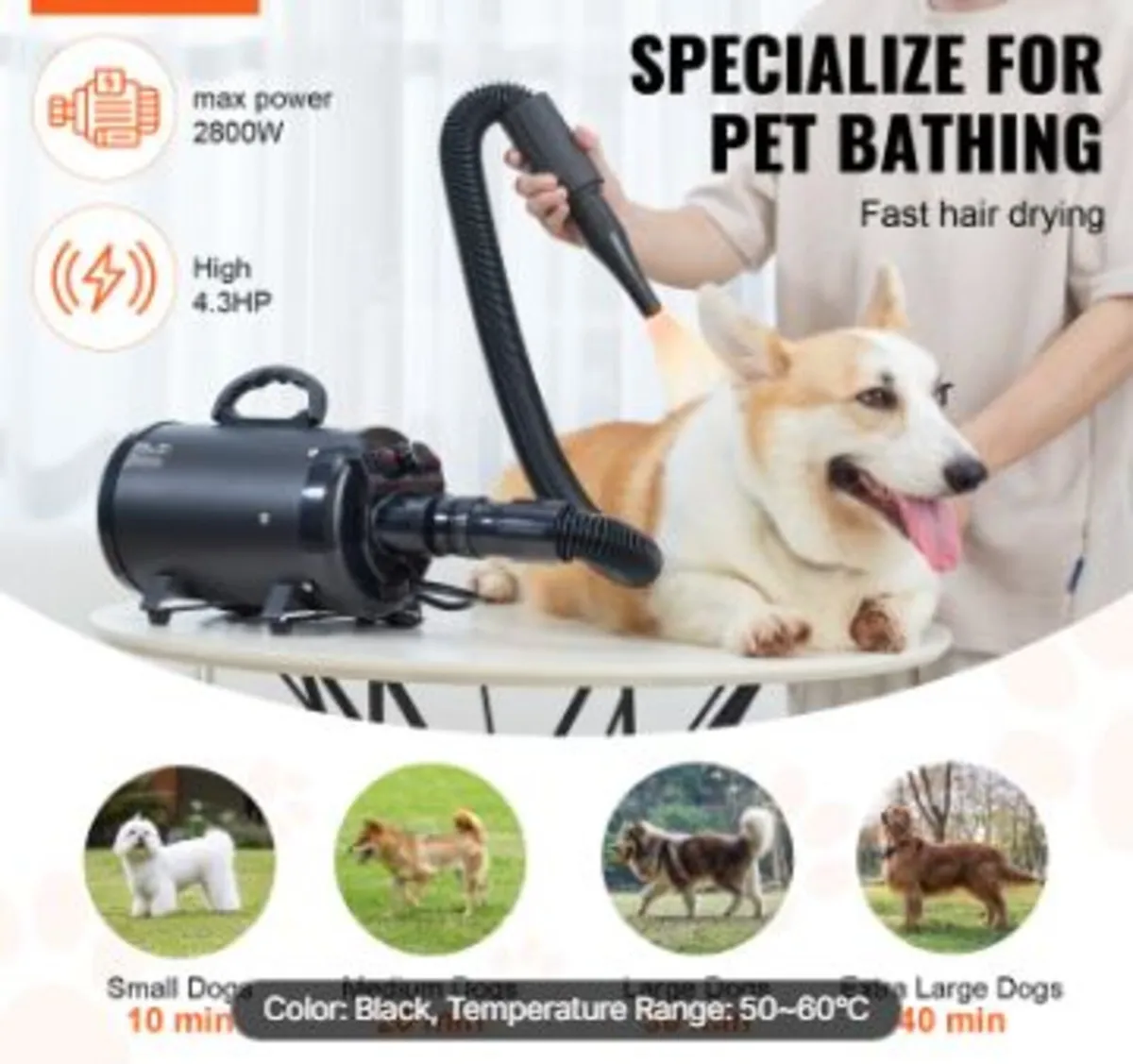 Dog Dryer, 2000W/2.7HP Dog - Image 2