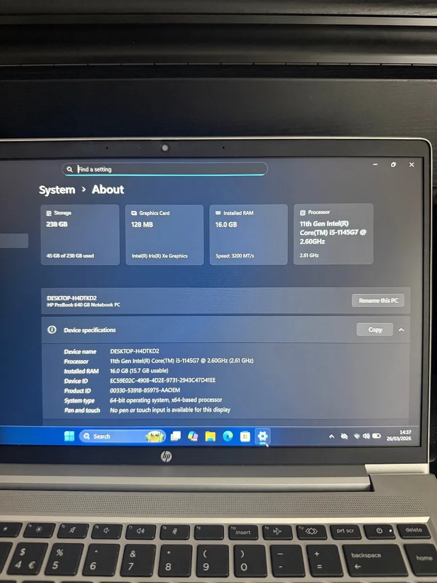 HP ProBook 640 G8 Laptop i65/16GB/256SSD/FHD - Image 3