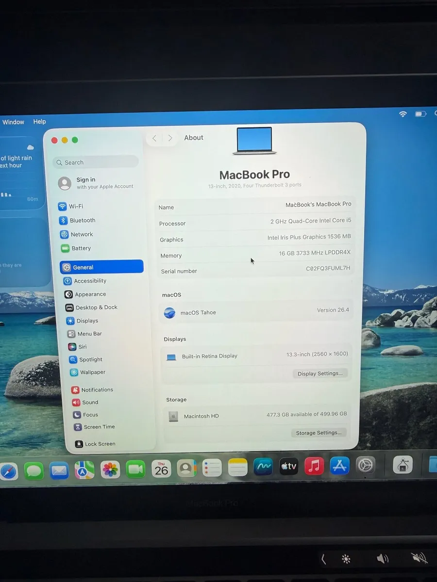 MacBook Pro 13 2020 i5/16GB/512SSD/531c - Image 2