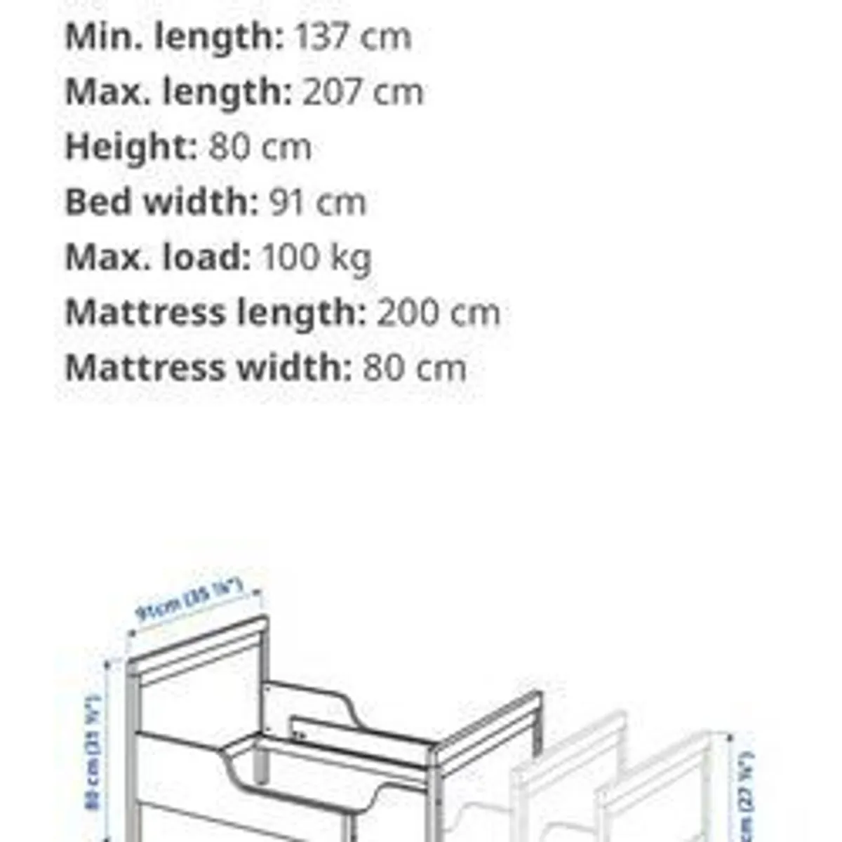 Kids Extendable Ikea Bed - Image 2
