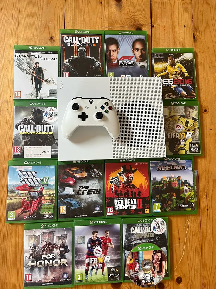 Xbox One S + 14 Games Bundle – Great Condition - Image 1