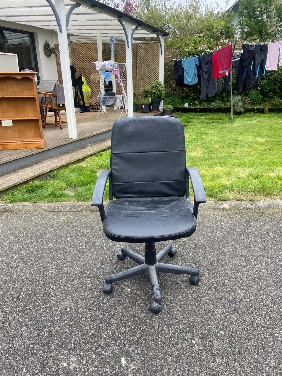 Oak Desk + Office Chair - Image 2