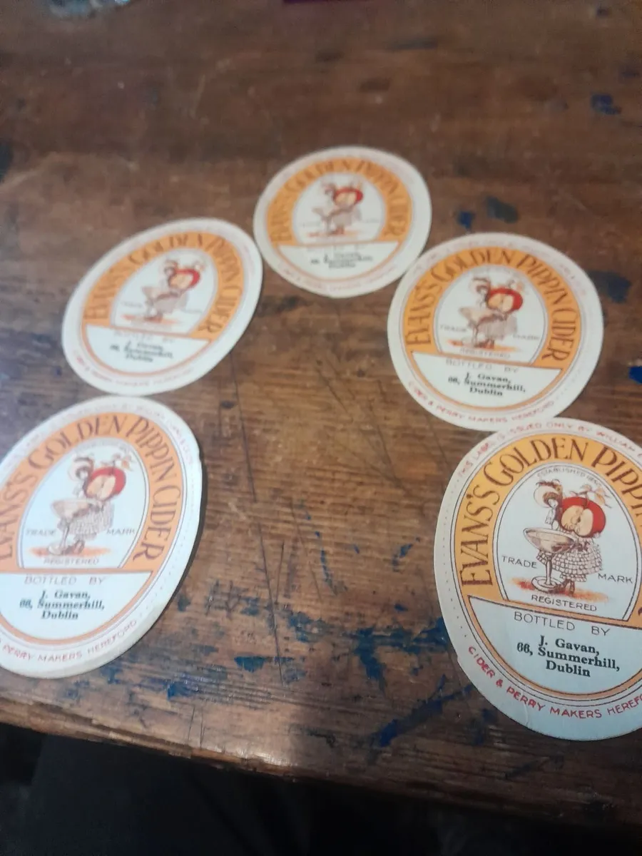 Five vintage bottle  labels - Image 2