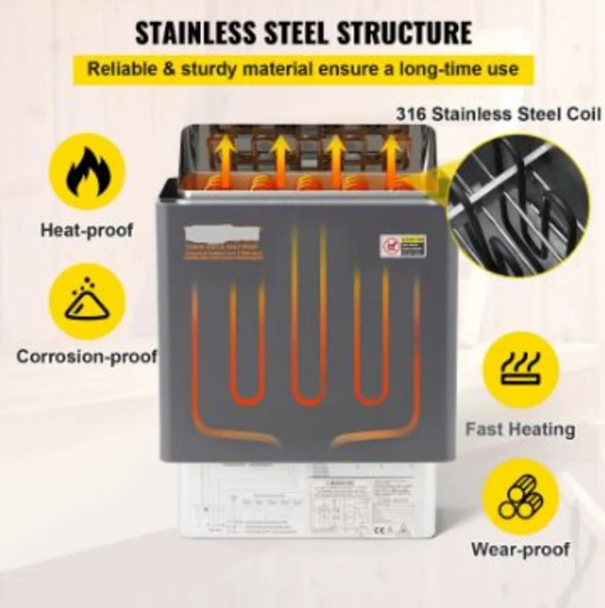 9KW Electric Dry Sauna Heater - Image 3