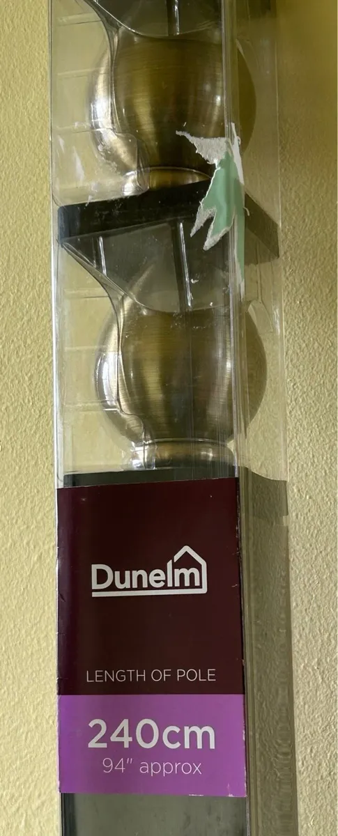 NEW - Dunelm Antique Brass 240cm Curtain Pole (x2) - Image 1