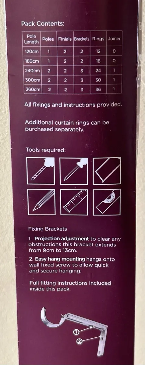 NEW - Dunelm Antique Brass 240cm Curtain Pole (x2) - Image 3