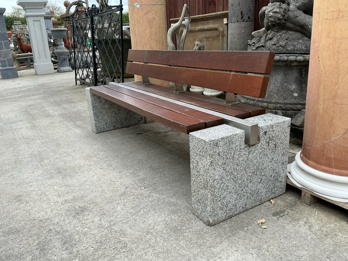 Granite/timber garden benches - Image 2