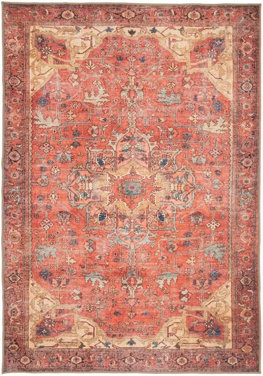 Machine Washable Traditional Terra Red Cotton - Image 3