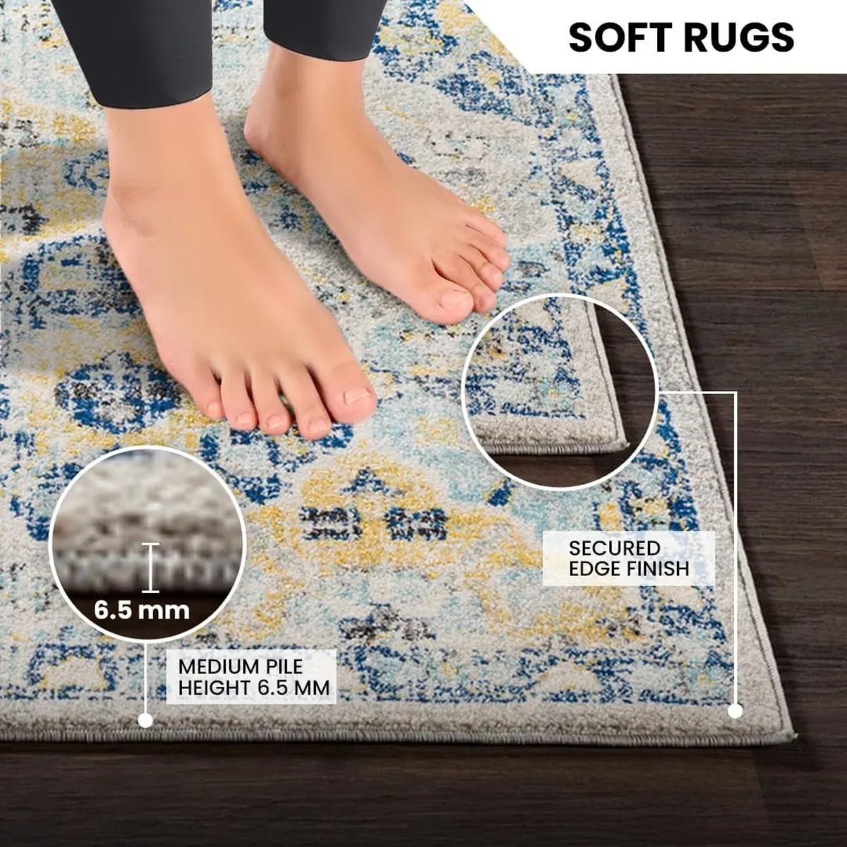 Ines Sicily Vintage Carpet 160x220 cm Traditional - Image 4