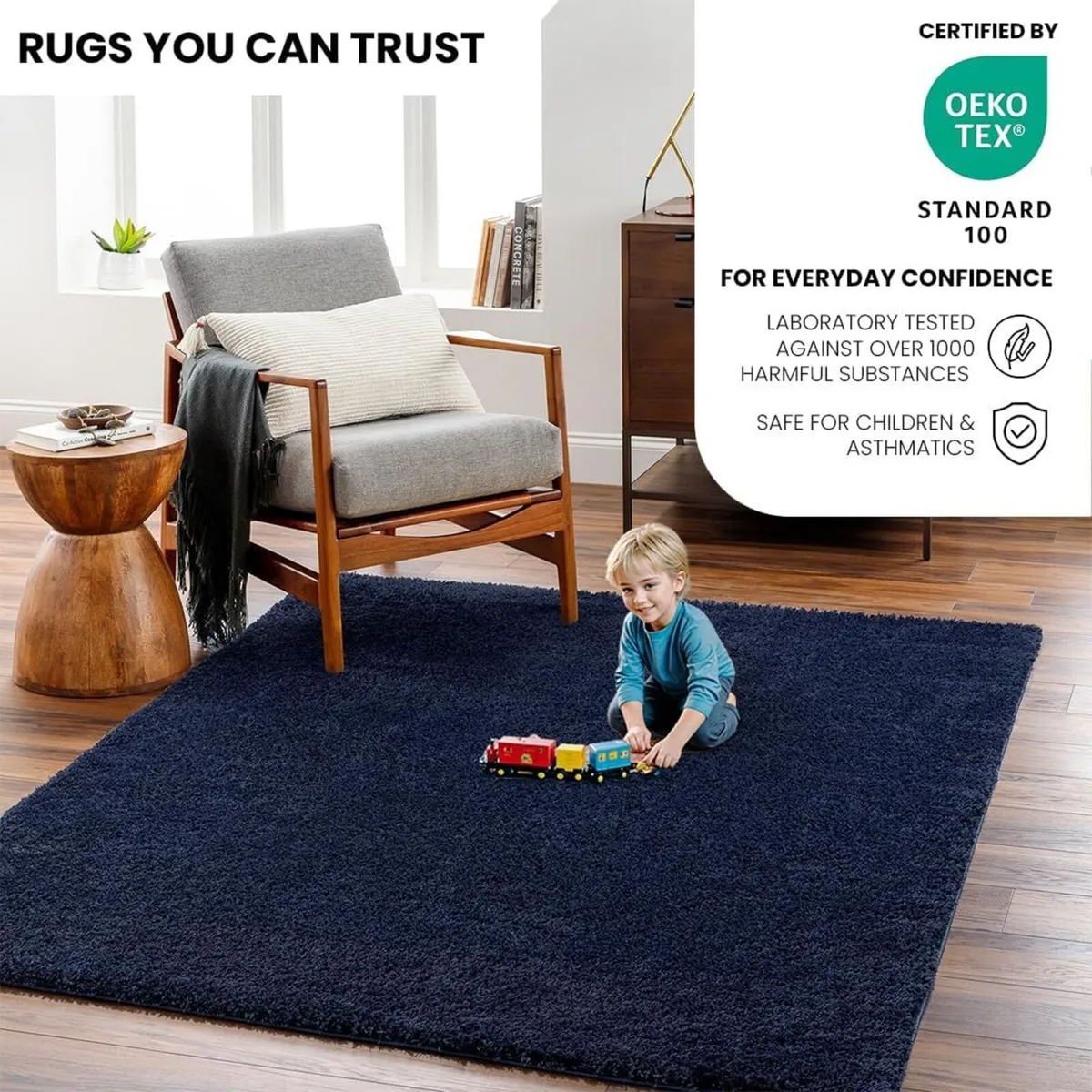 Claire Shaggy Berber Carpet 160x213 cm Soft - Image 3