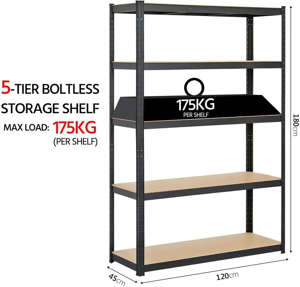 Garage Shelving Units 180cm x 120cm 45cm Heavy - Image 3