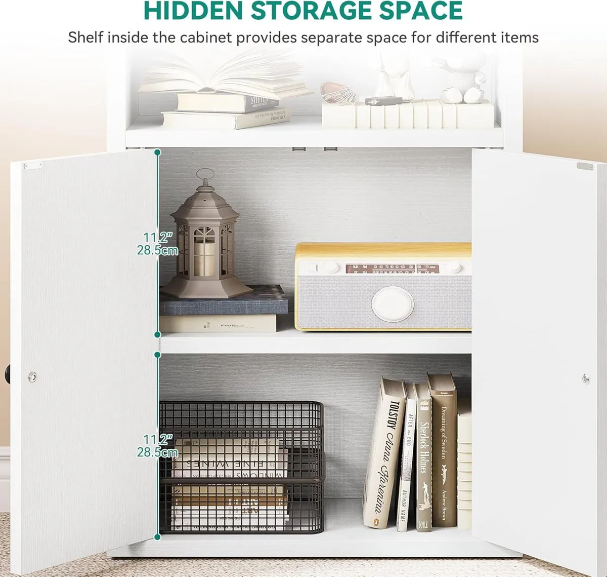 Bookcase Floorstanding Bookshelves with Cupboard - Image 3