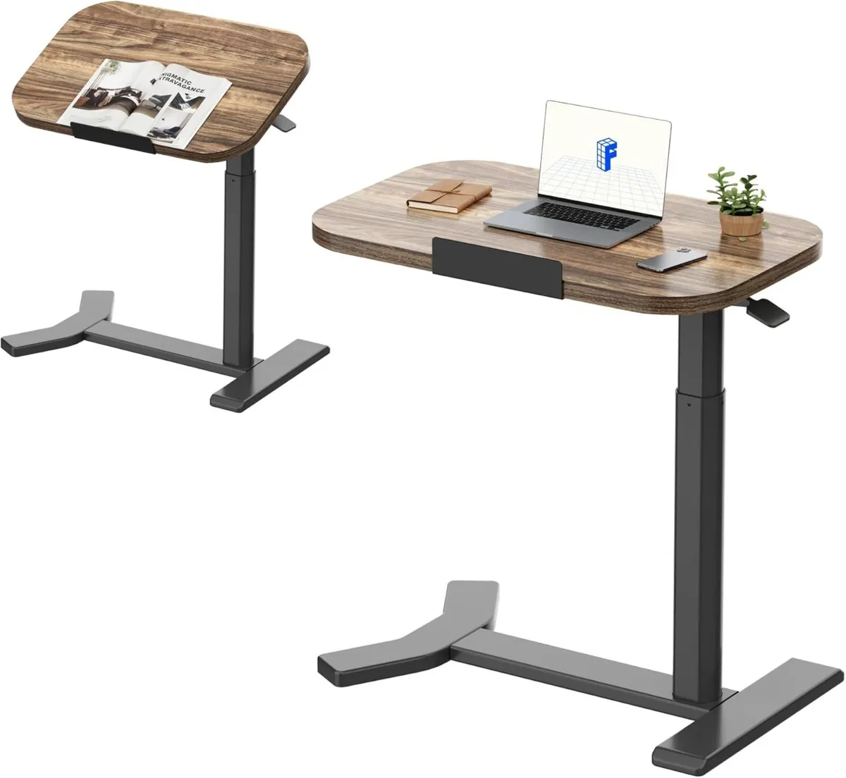 Overbed Table with Wheels Adjustable Height - Image 1