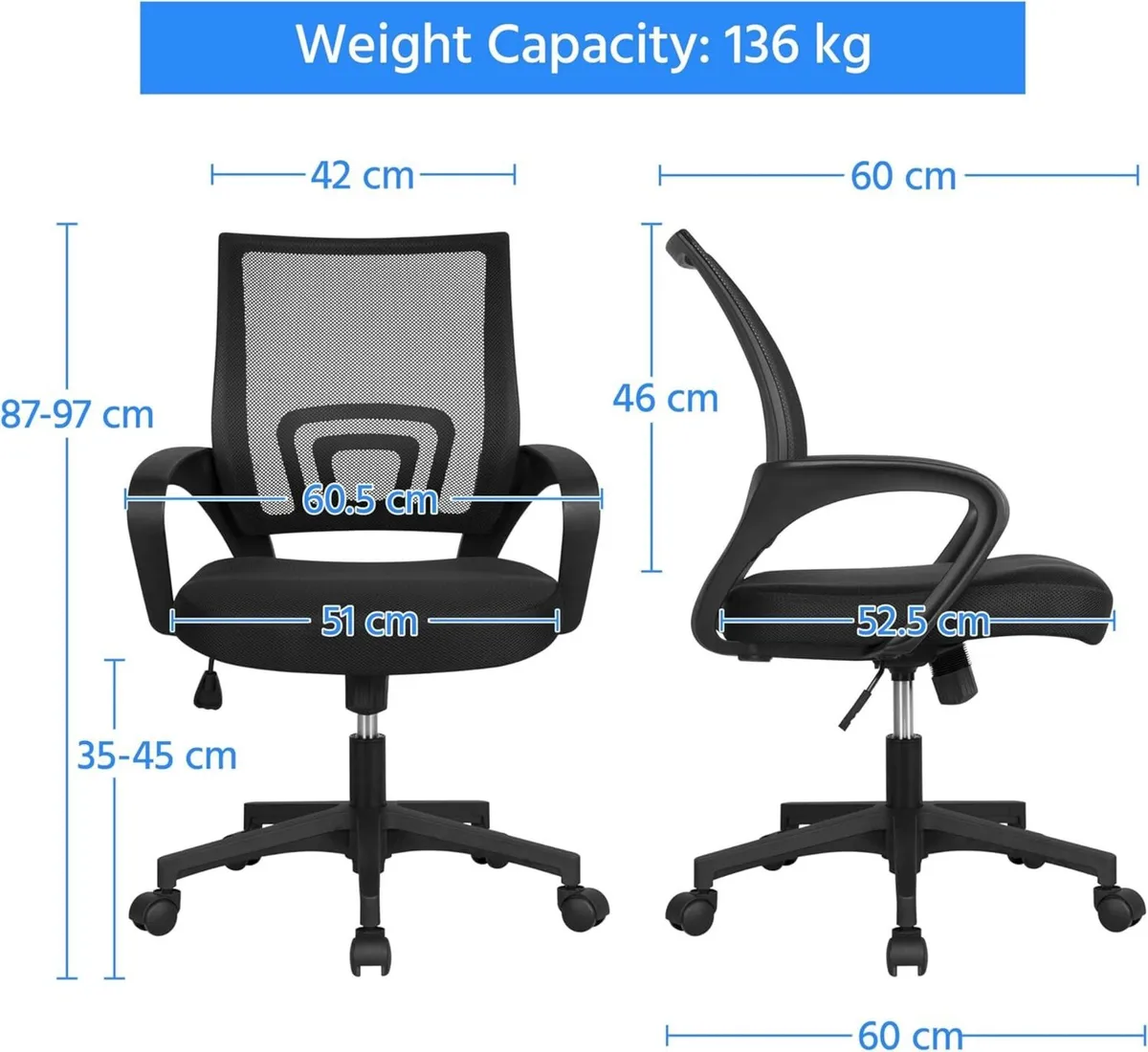 Executive Office Chair Set of 2 Ergonomic - Image 3