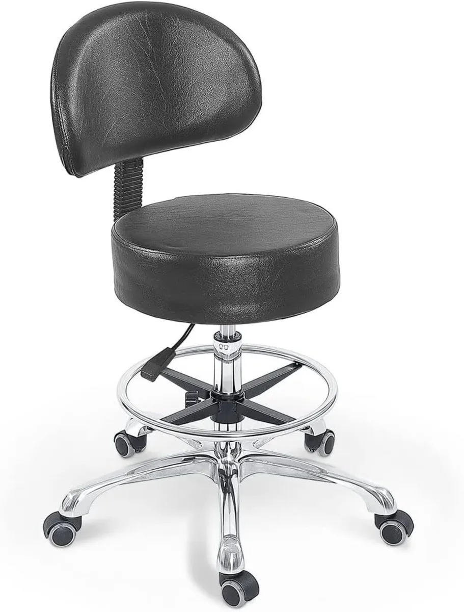 Grace Height Adjustable Rolling Swivel Stool - Image 1