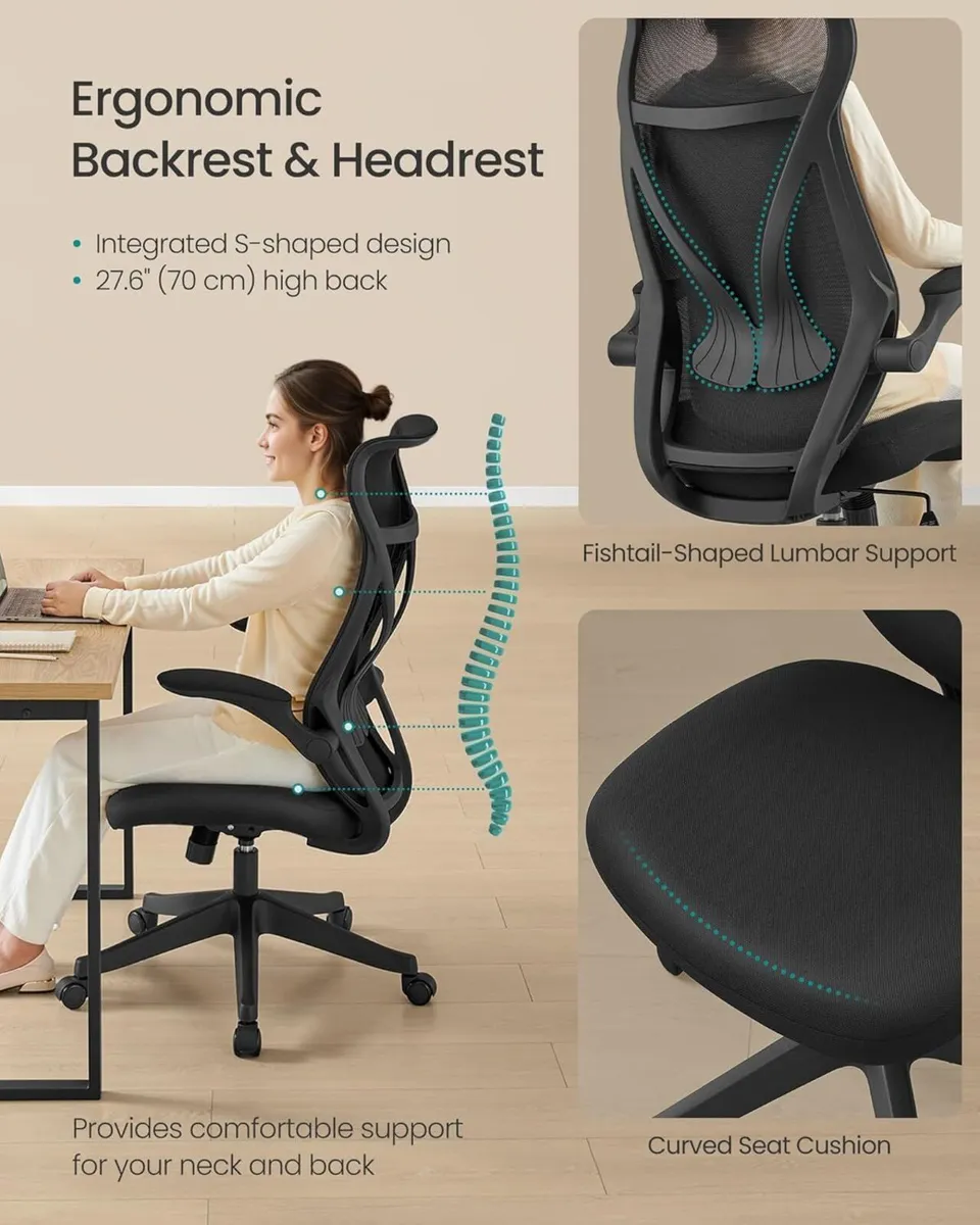 Office Chair Swivel Mesh Ergonomic Backrest - Image 4