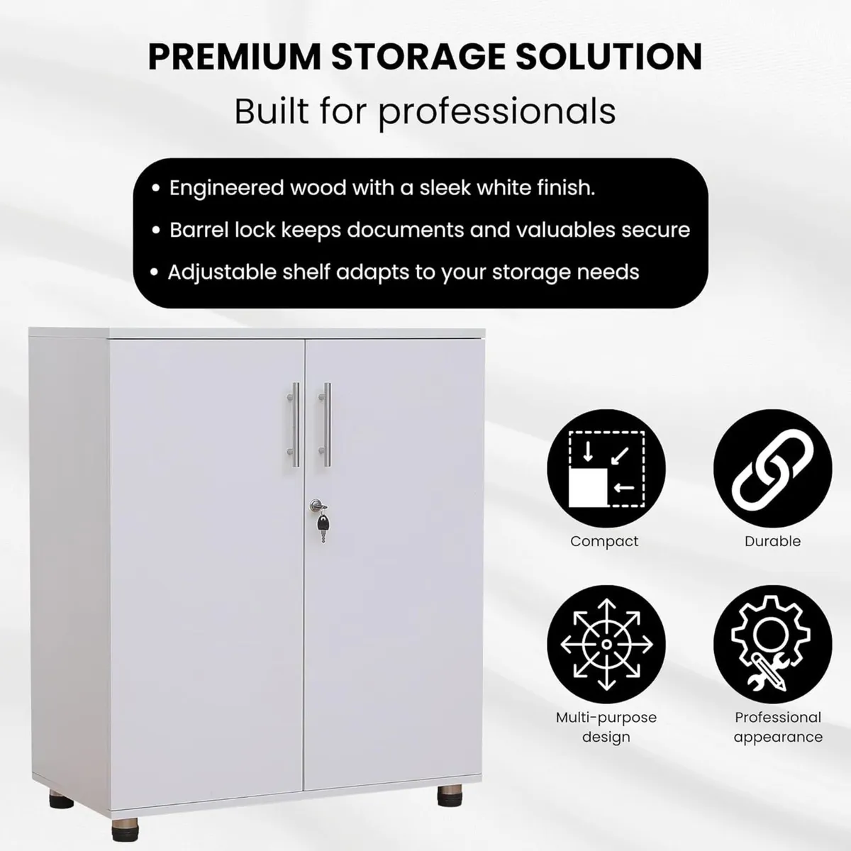 Storage Cabinet Cupboard - File Organiser Wooden - Image 4