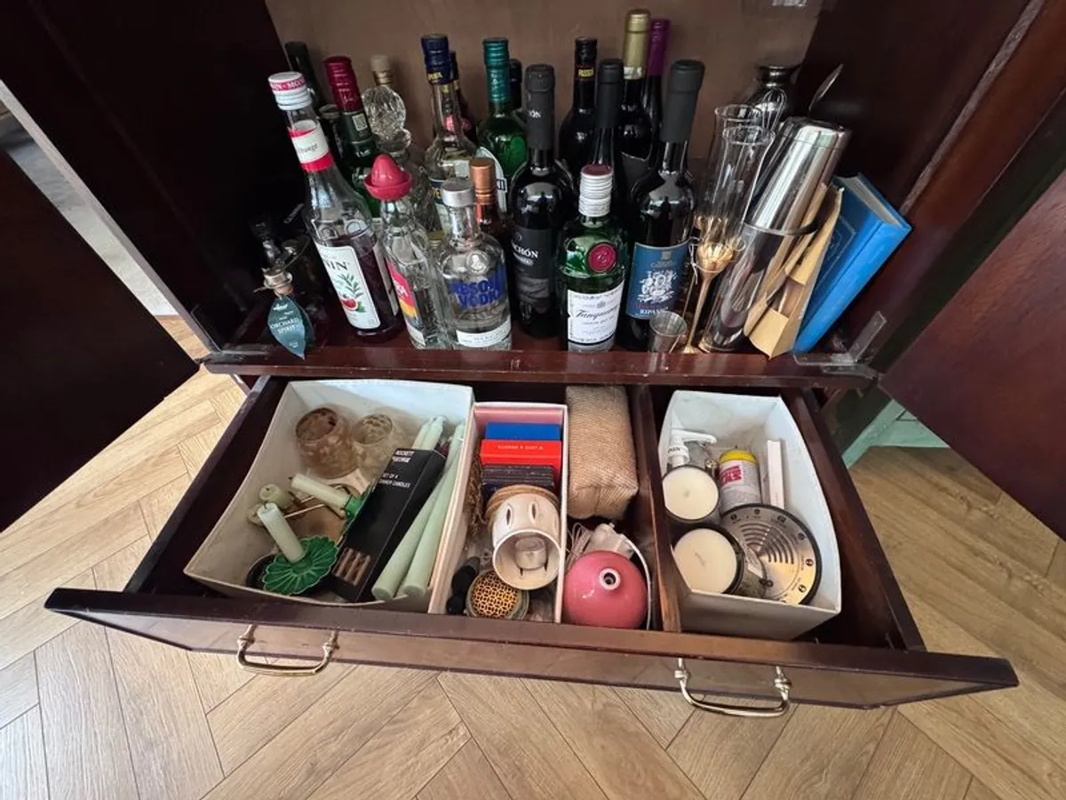 Vintage Drinks Cabinet/ TV Unit, Solid Wod - Image 3