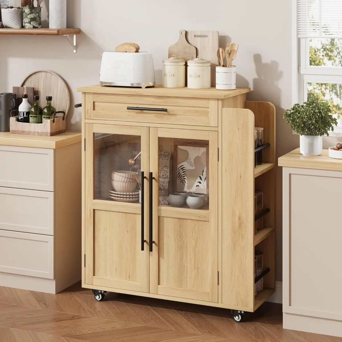 Kitchen Island on Wheels Rolling Storage Trolley - Image 1