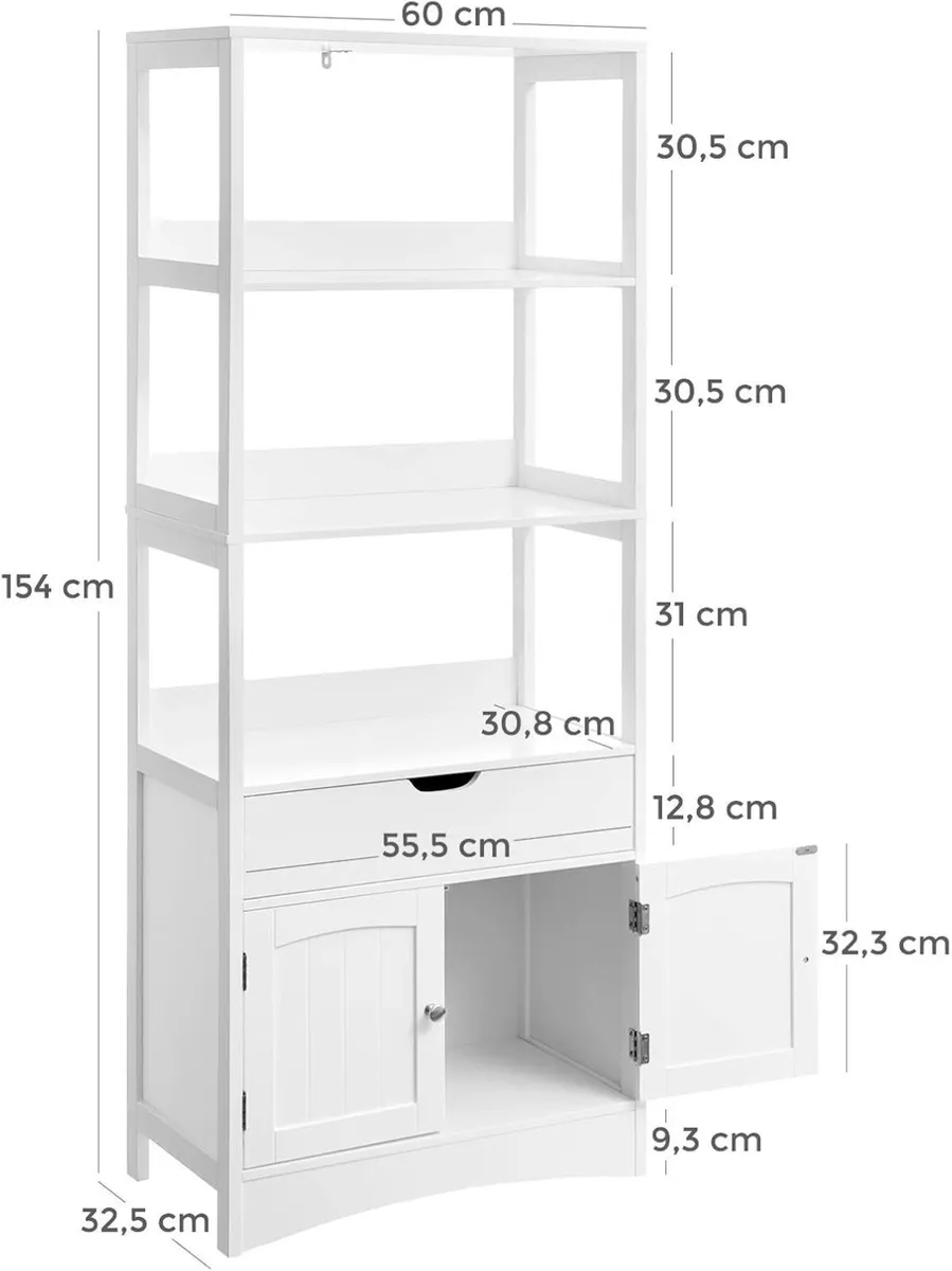 Bathroom Storage Cabinet Tall Freestanding - Image 3