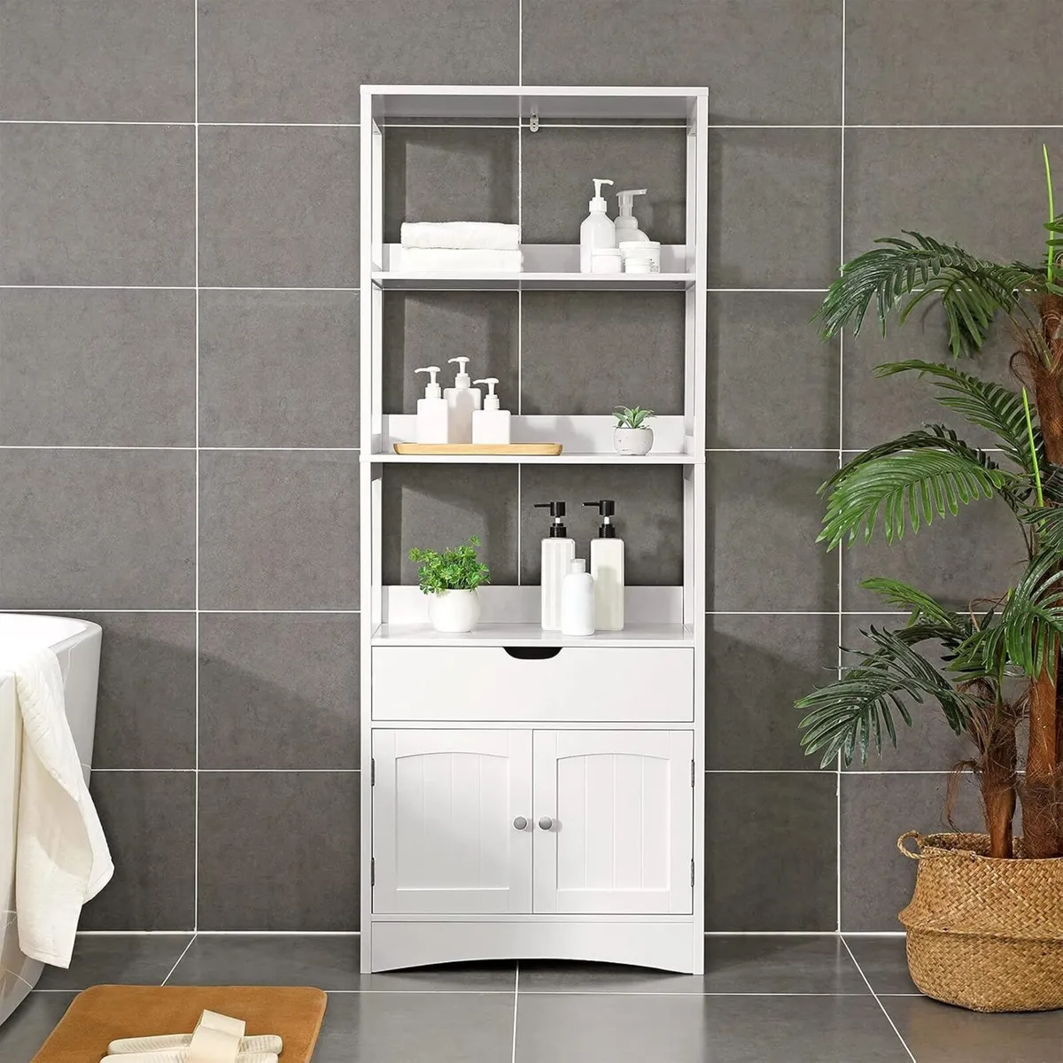 Bathroom Storage Cabinet Tall Freestanding - Image 4