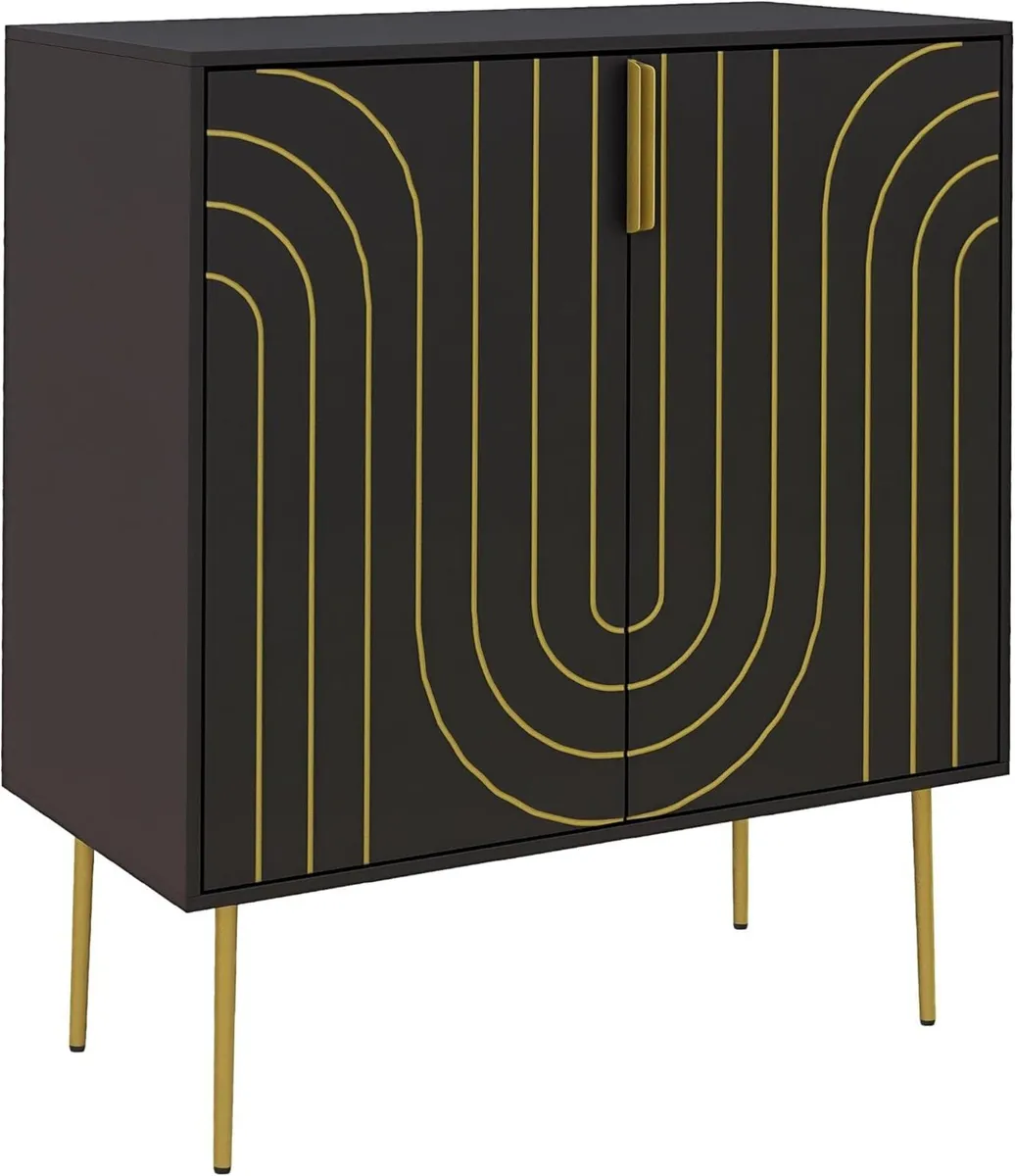 Storage Cabinet Modern Kitchen Cupboard with 2 - Image 1