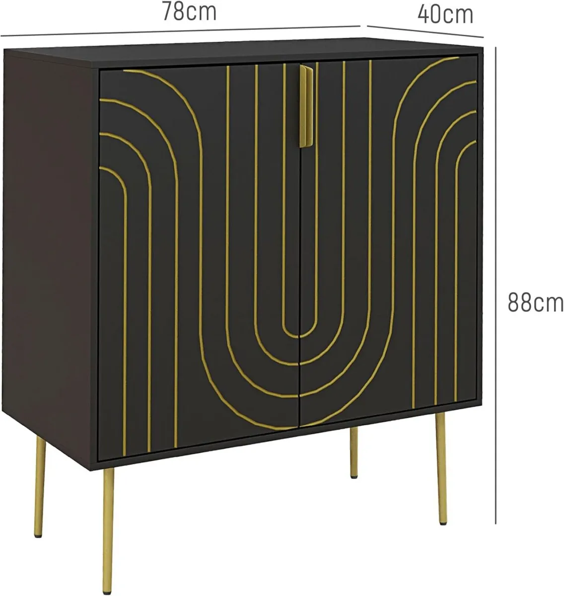 Storage Cabinet Modern Kitchen Cupboard with 2 - Image 3